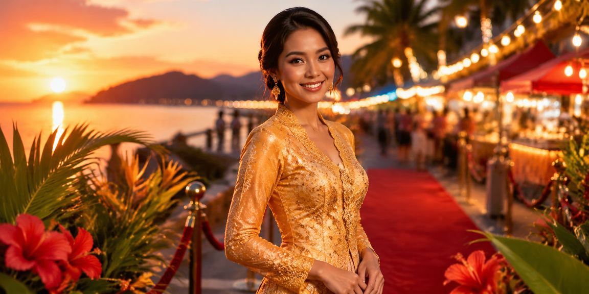 Pengguna Kota Kinabalu menggunakan aplikasi kasino a6400 untuk menyertai promosi dengan pakaian kebaya