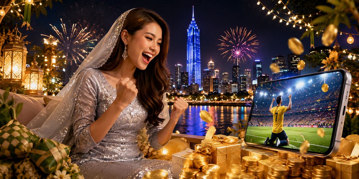 Pengguna Kuala Lumpur meraikan bonus cashback Hari Raya di platform a6400 Malaysia